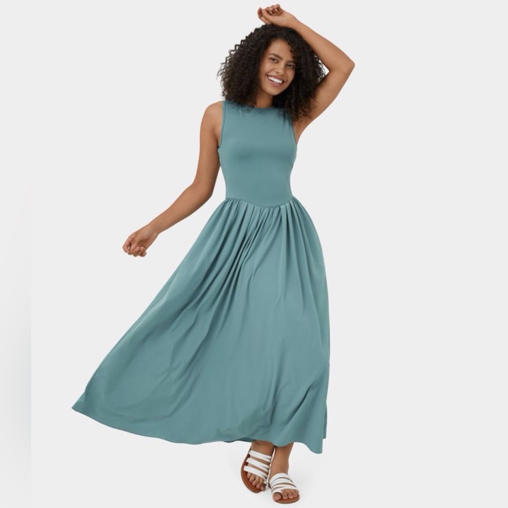 HALARA Teal Sleeveless Maxi Dress